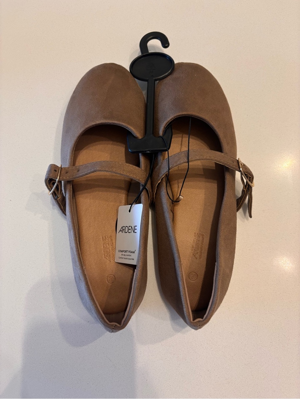 Ardene Brown Mary Jane Flats with Adjustable Strap